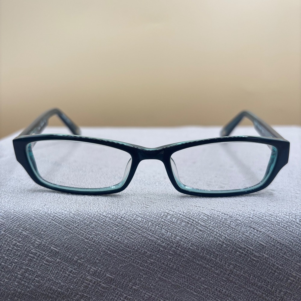 NRG R558‎ Eyeglasses Black Teal Rectangular Frames 49-16-135 Color 1 Glasses